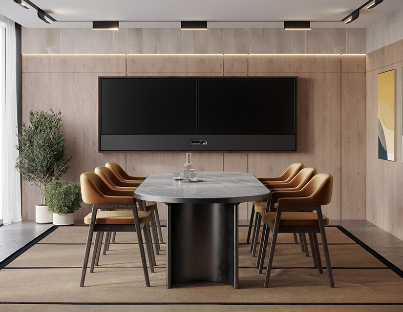 Commercial conference room AV system with Sony projector installation Vancouver
