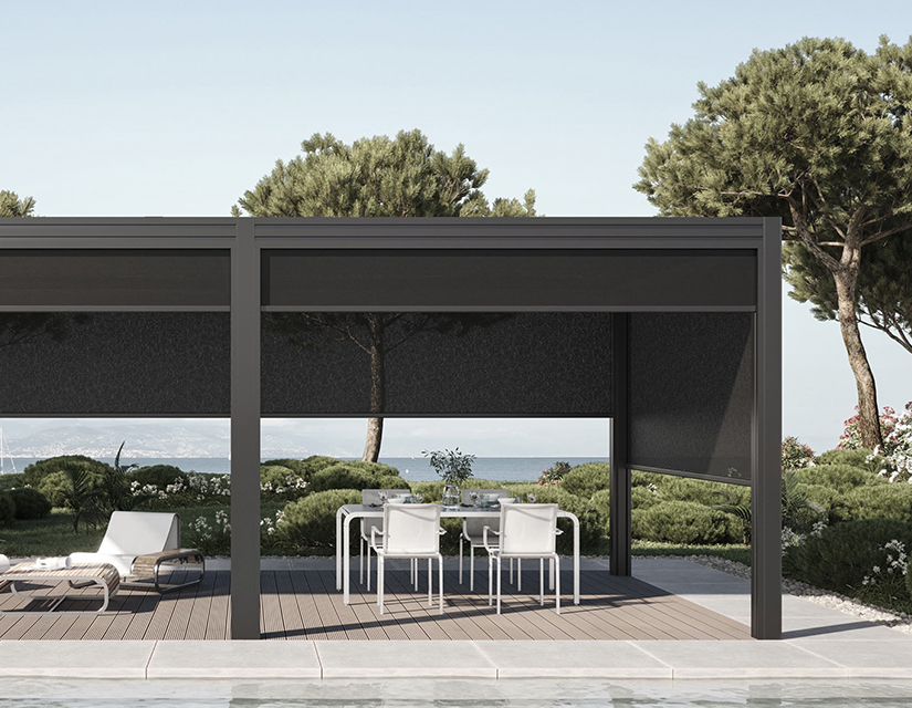 Motorized outdoor shades controlled by smart home automation Vancouver