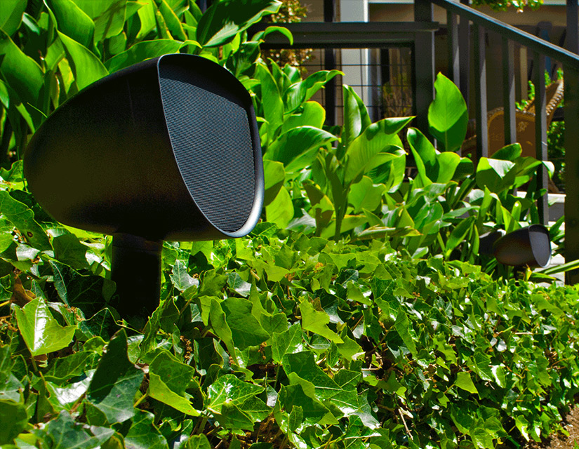 Weatherproof outdoor audio system with high-fidelity speakers Vancouver outdoor living